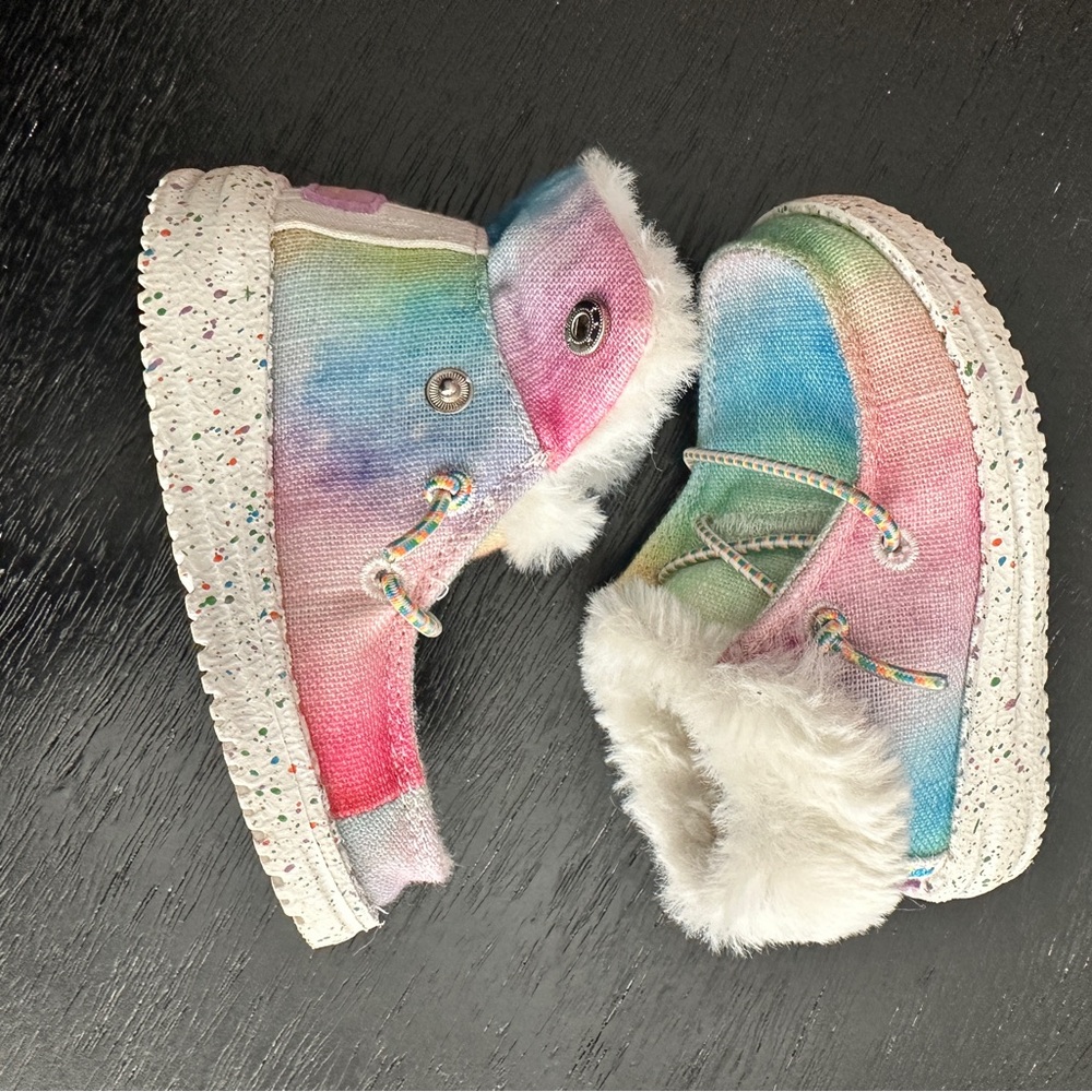 Hey Dude Kids Shoes - Multicolor with White Fur